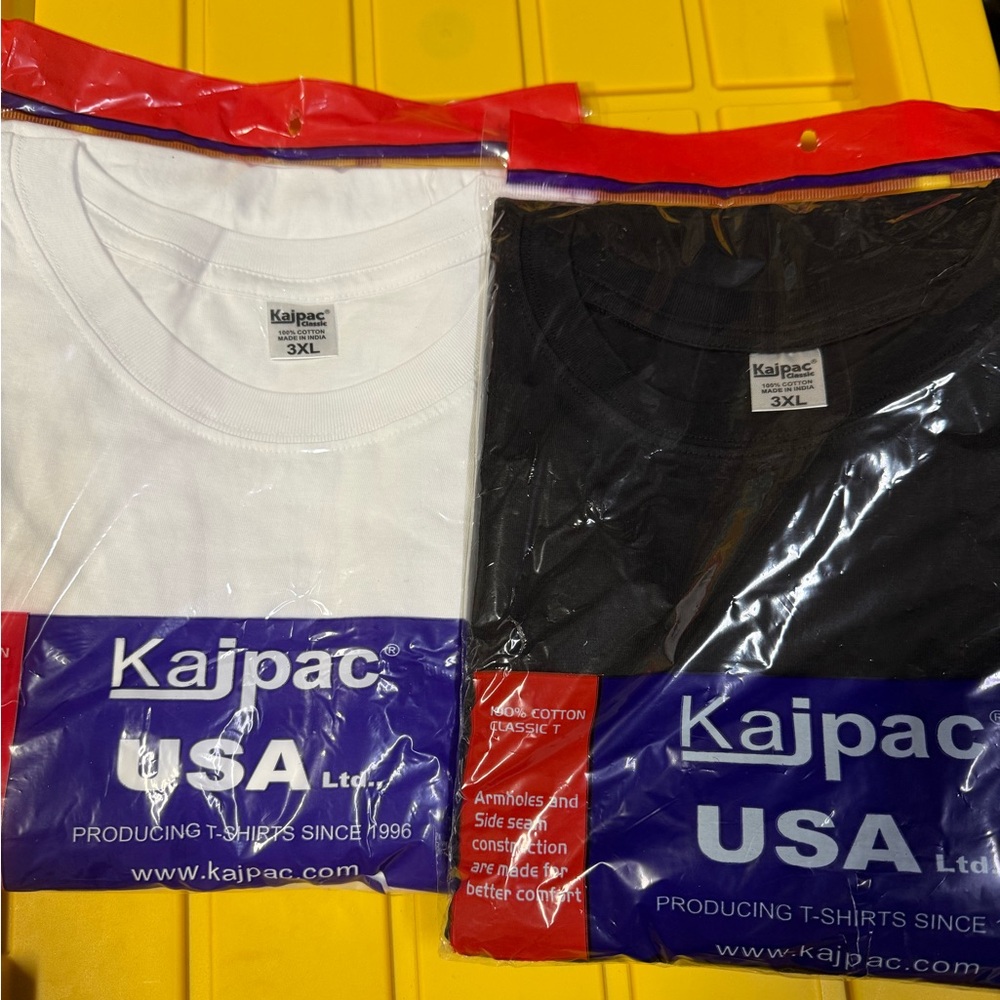 2pk-3XL Kajpac White and Black T-Shirts